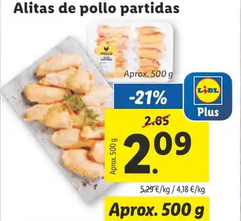 Lidl Alitas de pollo partidas oferta