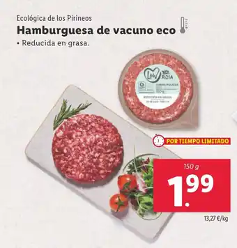 Lidl Hamburguesa de vacuno eco oferta