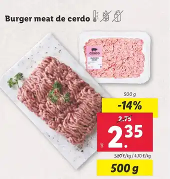Lidl Burger meat de cerdo ! oferta
