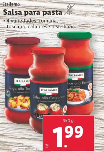 Lidl Salsa para pasta oferta