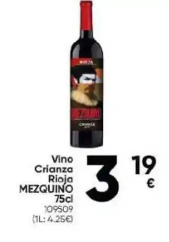 Family Cash Vino Crianza Rioja MEZQUINO oferta