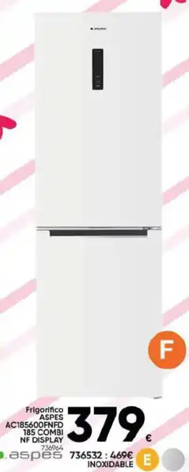 Family Cash Frigorifico ASPES INOXIDABLE AC185600FNFD 185 COMBI NF DISPLAY 736964 oferta