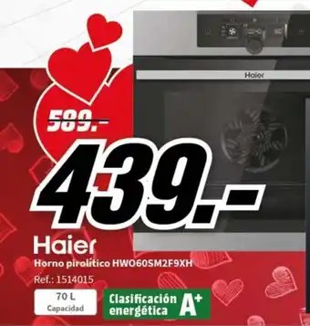 MediaMarkt Horno pirolítico HW060SM2F9XH Ref.: 1514015 oferta