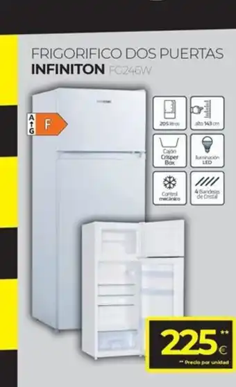 Tien 21 FRIGORIFICO DOS PUERTAS INFINITON FC246W oferta