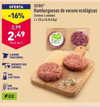 ALDI Hamburguesas de vacuno ecológicas oferta
