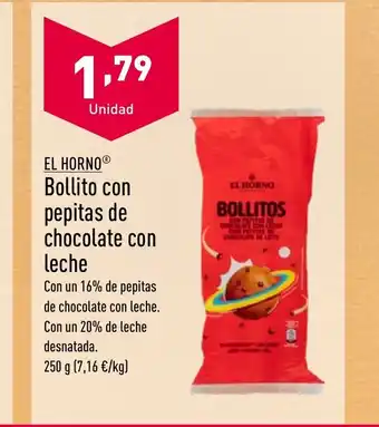 ALDI EL HORNO Bollito con pepitas de chocolate con leche oferta