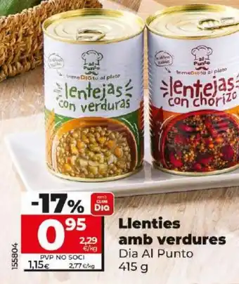 Dia Llenties amb verdures oferta