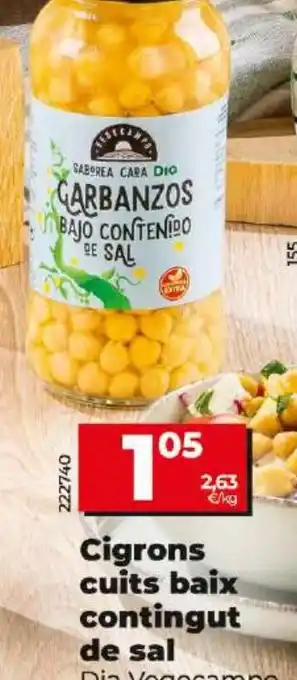Dia Cigrons cuits baix contingut de sal oferta