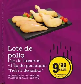 AhorraMas Lote De Pollo 1kg De Traseros + 1kg De Pechugas "Tierra De Sabor" oferta