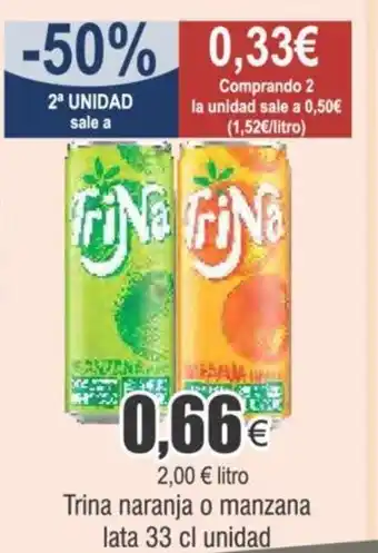 FROIZ Trina naranja o manzana lata 33 cl unidad oferta