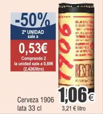 FROIZ Cerveza 1906 lata 33 cl oferta
