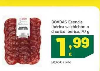 HiperDino BOADAS Esencia Ibérica salchichón o chorizo ibérico, 70 g oferta