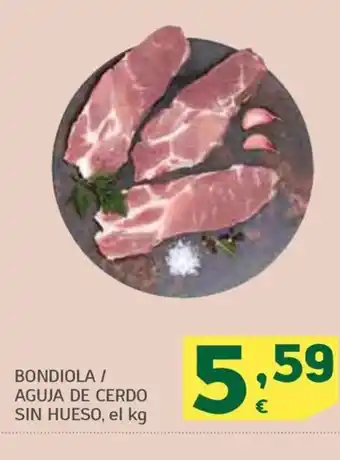 HiperDino BONDIOLA / AGUJA DE CERDO SIN HUESO, el kg oferta