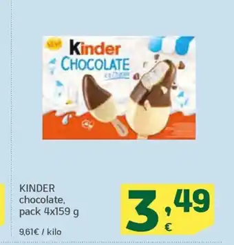 HiperDino KINDER chocolate, pack 4x159 g oferta