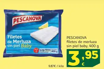 HiperDino PESCANOVA filetes de merluza sin piel baby, 400 g oferta