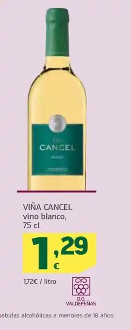 HiperDino VIÑA CANCEL vino blanco, 75 cl oferta