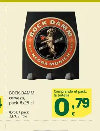 HiperDino BOCK-DAMM cerveza, pack 6x25 cl oferta