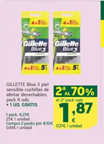 HiperDino GILLETTE Blue 3 piel sensible cuchillas de 2AL 70% oferta