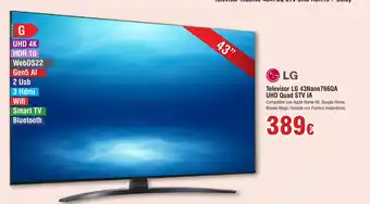 FROIZ Televisor LG 43Nano766QA oferta