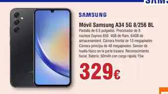 FROIZ Móvil Samsung A34 5G 8/256 BL oferta