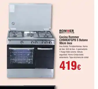 FROIZ Cocina Rommer CH906XFGPB 5 Butano 90cm Inox oferta
