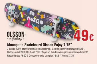 FROIZ Monopatín Skateboard Olsson Enjoy 7,75" oferta