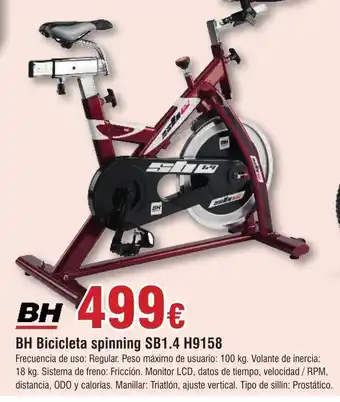 FROIZ BH Bicicleta spinning SB1.4 H9158 oferta