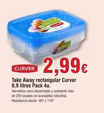 FROIZ Take Away rectangular Curver 0,9 litros Pack 4u. oferta