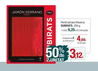 Condis Pernil serrano Reserva SUBIRATS, 250 g oferta