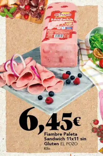 Gadis Fiambre Paleta Sandwich 11x11 sin Gluten EL POZO oferta