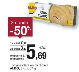 BonpreuEsclat Tonyina clara en oli d'oliva ALBO, 3 u. x 67 g oferta