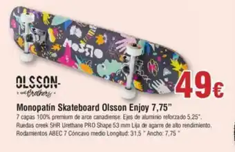 FROIZ Monopatín Skateboard Olsson Enjoy 7,75" oferta