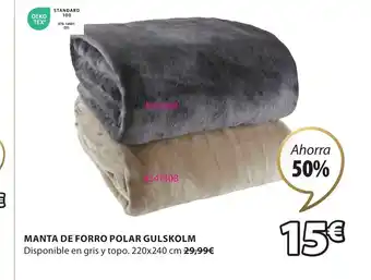 JYSK MANTA DE FORRO POLAR GULSKOLM oferta