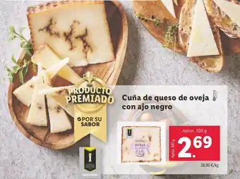 Lidl Cuña de queso de oveja con ajo negro oferta