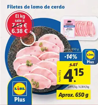 Lidl Filetes de lomo de cerdo oferta