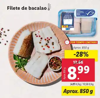 Lidl Filete de bacalao oferta