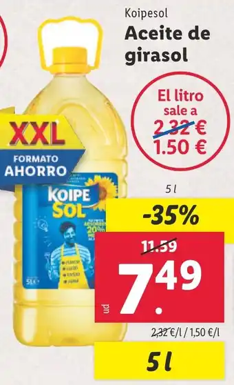 Lidl Aceite de girasol oferta