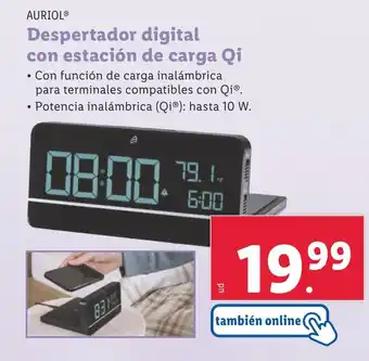 Lidl Despertador digital con estación de carga Qi oferta