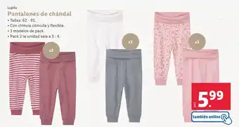 Lidl Pantalones de chándal oferta
