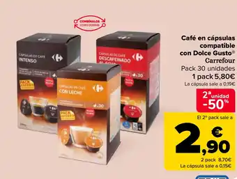 Carrefour Café en cápsulas compatible con Dolce Gusto® Carrefour oferta