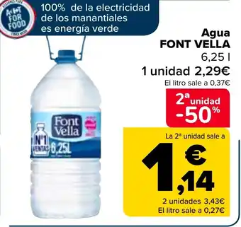 Carrefour Agua FONT VELLA oferta