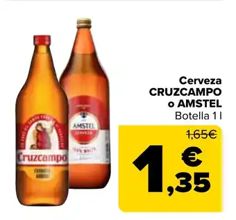 Carrefour Cerveza CRUZCAMPO o AMSTEL oferta