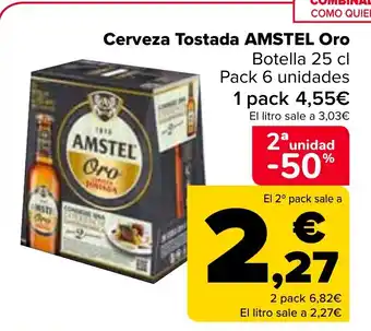 Carrefour Cerveza Tostada AMSTEL Oro oferta