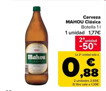 Carrefour Cerveza MAHOU Clásica oferta