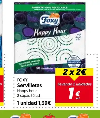 Hiper Usera FOXY Servilletas Happy hour oferta