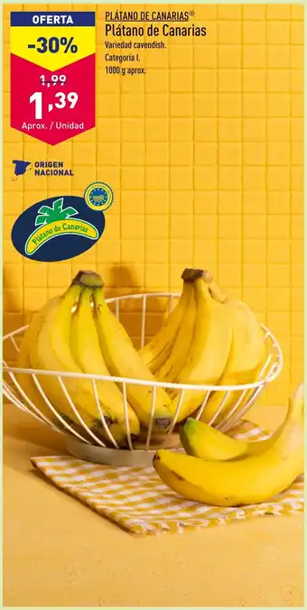 ALDI PLÁTANO DE CANARIASⓇ Plátano de Canarias oferta