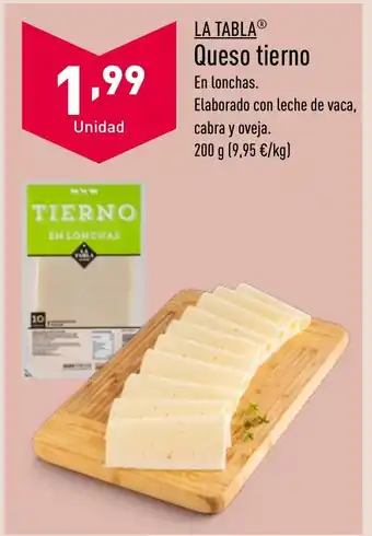 ALDI LA TABLAⓇ Queso tierno oferta
