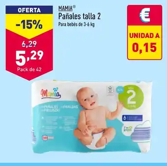 ALDI Pañales talla 2 Para bebés de 3-6 kg oferta
