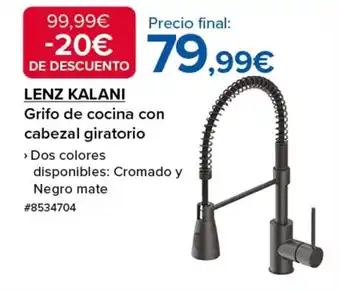 Costco LENZ KALANI Grifo de cocina con cabezal giratorio oferta
