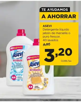 Alimerka ASEVI Detergente líquido jabón de marsella o puro frescor, 40 lavados oferta